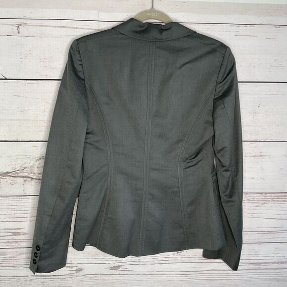 REISS Gray Blazer‎ Jacket One Button Single Women's Size 6 Wool Blend Neutral - Picture 5 of 10